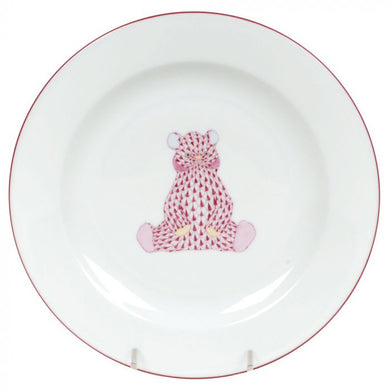 Rasberry Fishnet Plate w/ Bear-02521-1-00