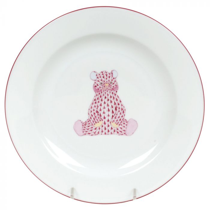 Rasberry Fishnet Plate w/ Bear-02521-1-00