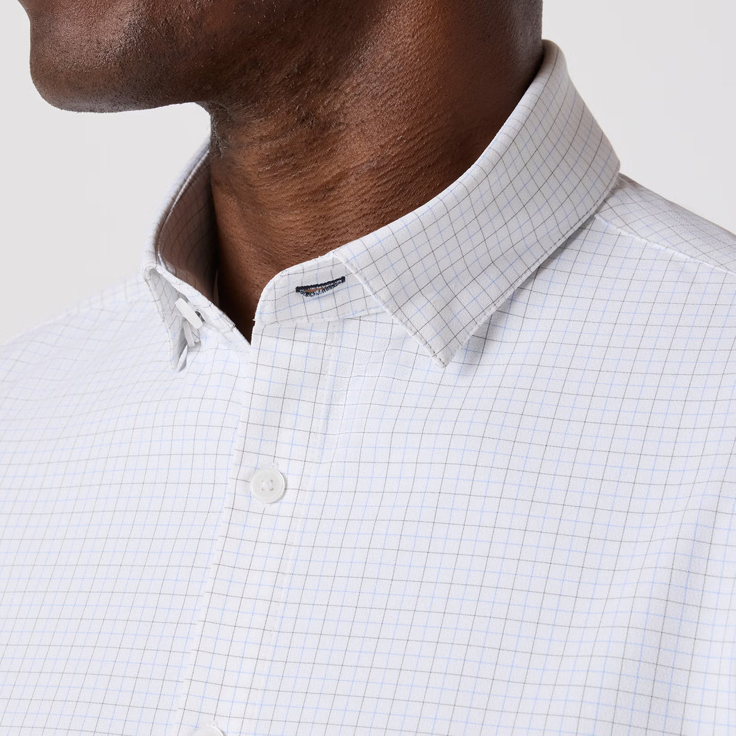 Leeward No Tuck Dress Shirt-White Connor Tattersall
