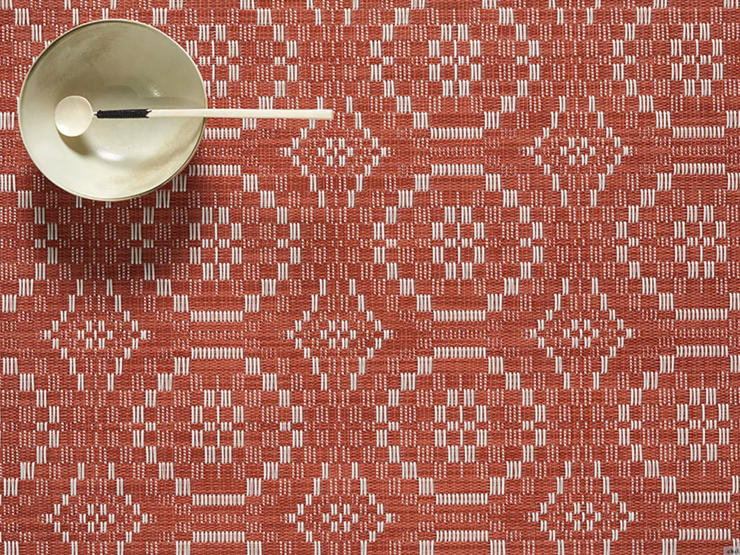 Overshot Rectangle Placemats: PAPRIKA