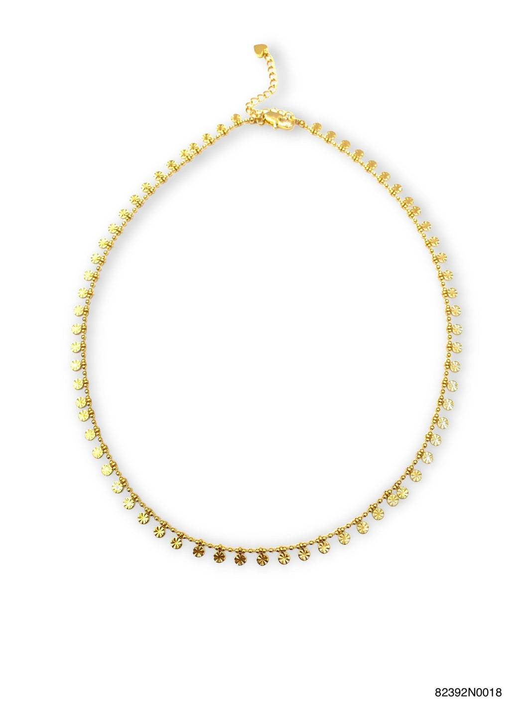Penelope short necklace accented with diamond cut discs