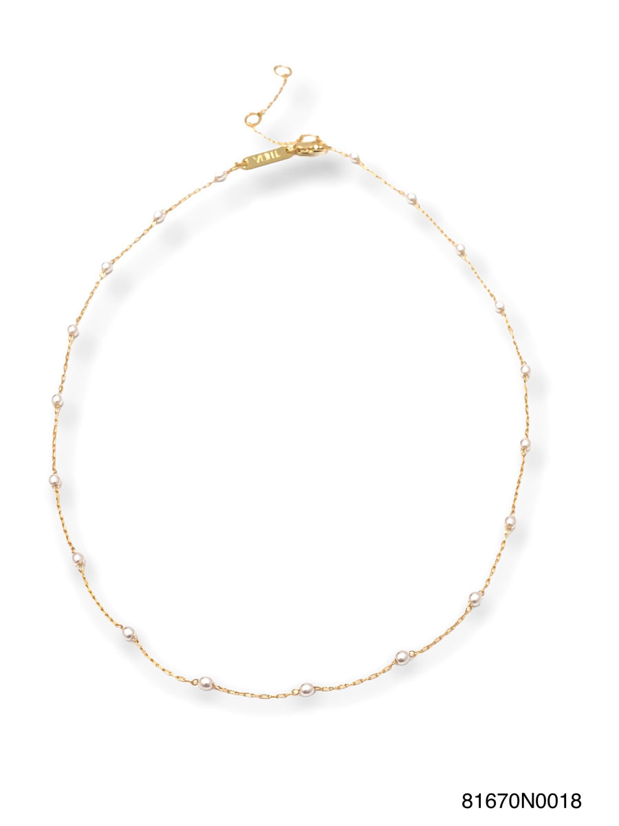 Luana 19 petite pearl stationed short necklace