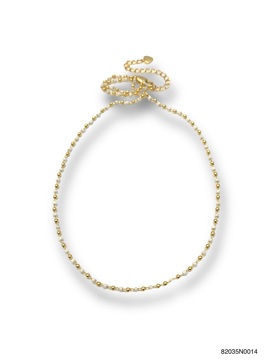 Aria necklace with Miyuki beads White combo