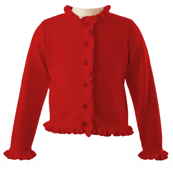 Frill Cardigan Red
