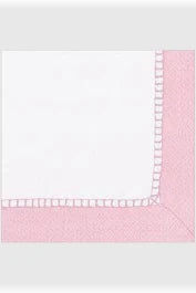 Linen Border Petal Pink Cocktail Napkins 16510C