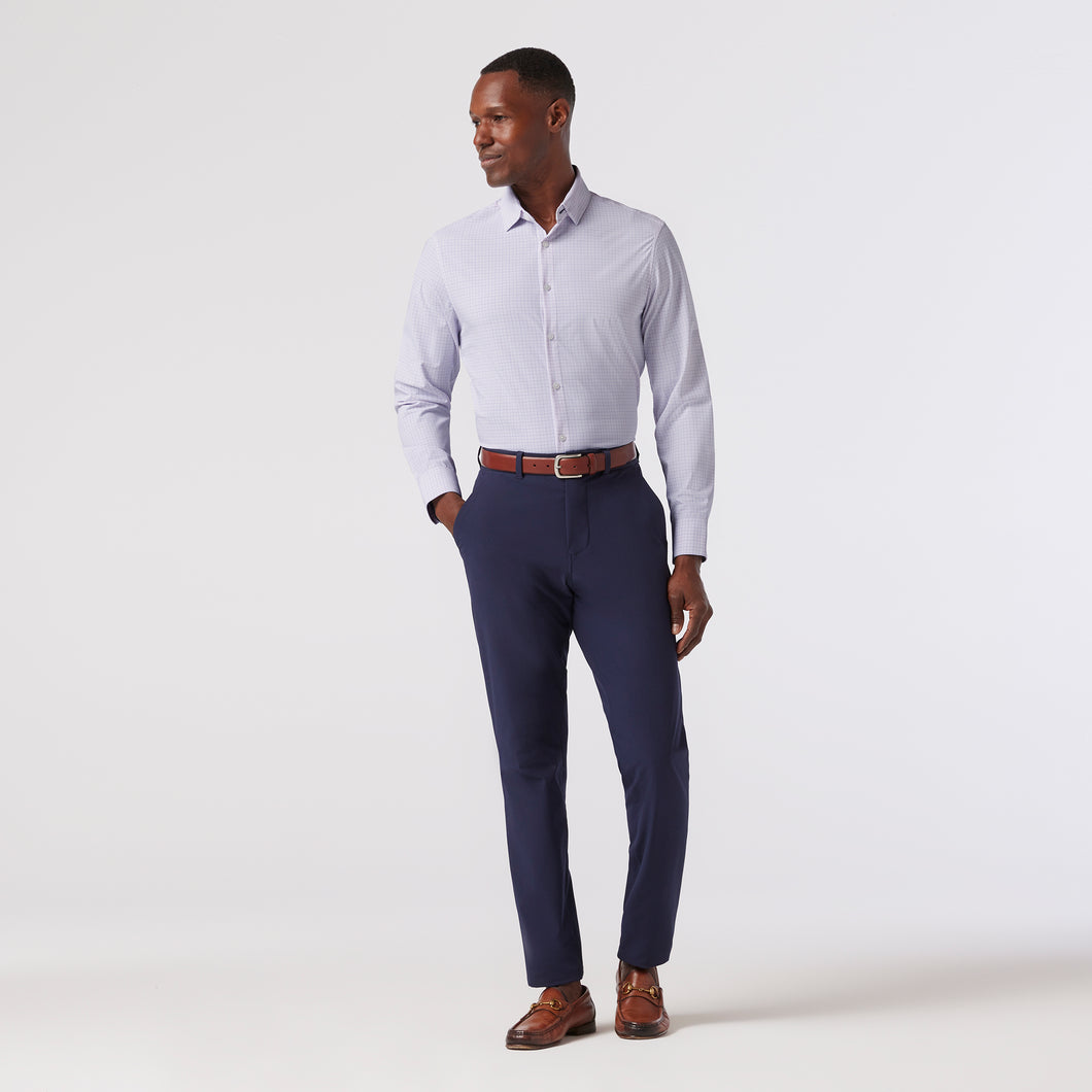 Leeward LS Dress Shirt Lavender Michael Plaid