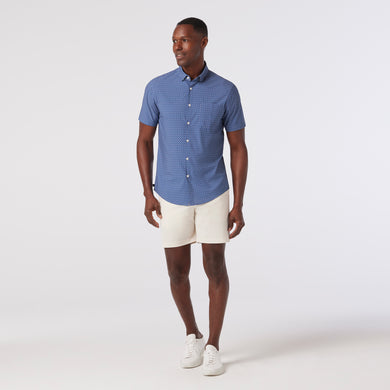 Leeward SS Dress Shirt Coastal Fjord Hatch Mark Collection
