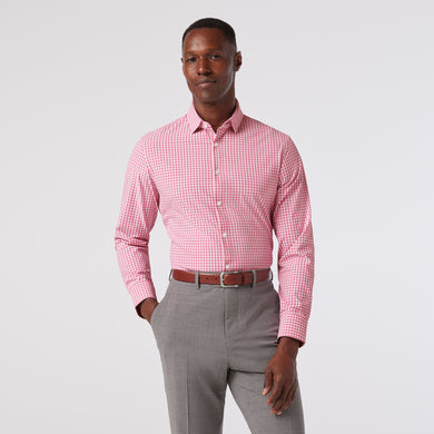 Leeward LS Dress Shirt Pink Alamo Gingham