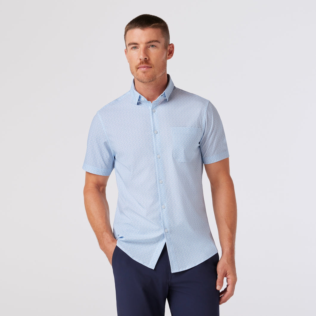 Leeward SS Dress Shirt  White triangle dash