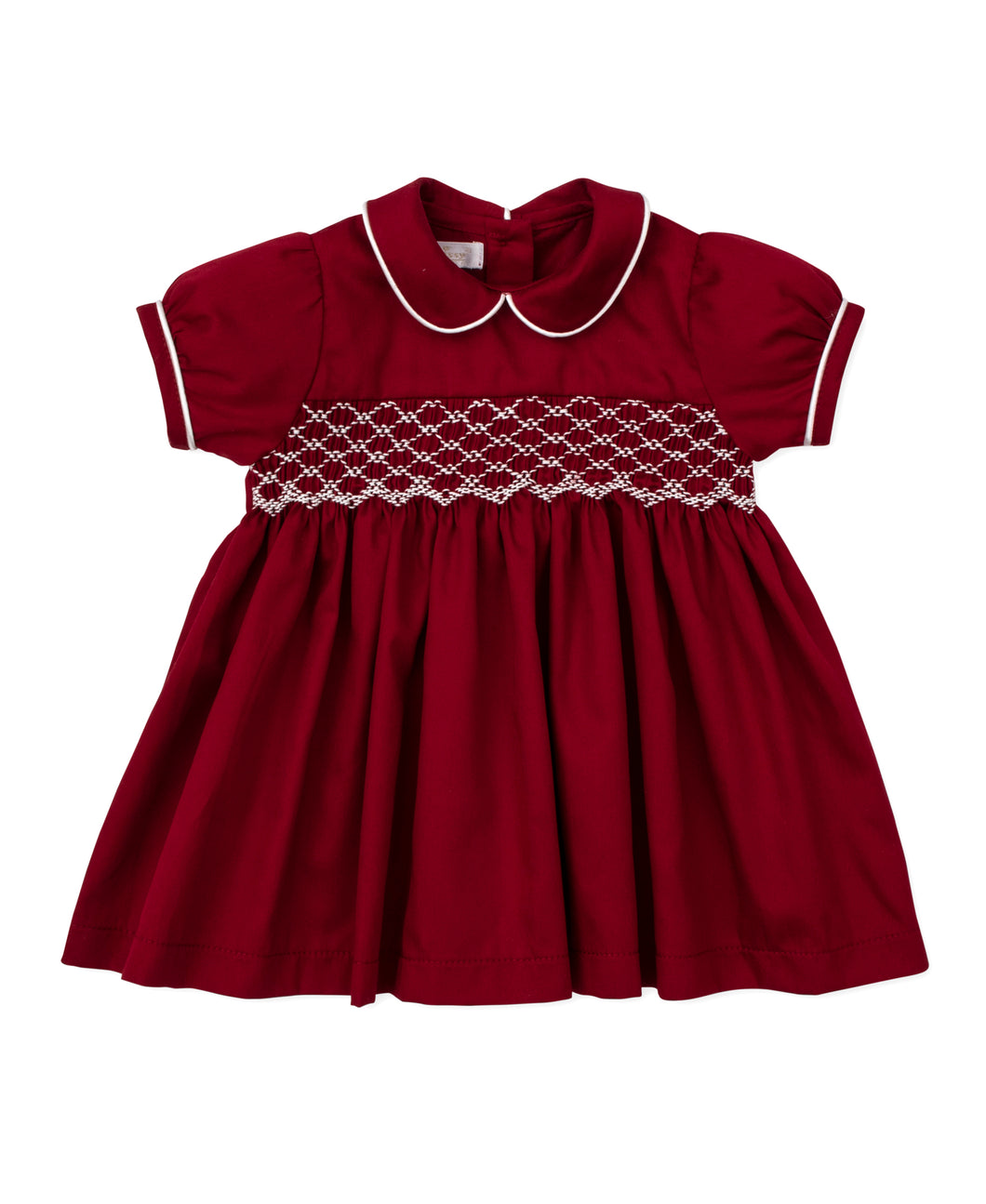 Kissy Elegance Red Hand Smocked Woven Dress