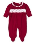 Kissy Kissy Contrast Embroidered Smocked  In Red/ White Collection