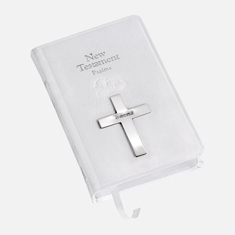White Bible w/ Siver Cross-NT1-ss-cream