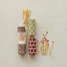 Safety Matches in Tube Matchbox with Seasonal Botanical Pattern