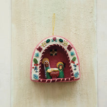 Handmade Wool Felt Holy Family Ornament with Embroidery