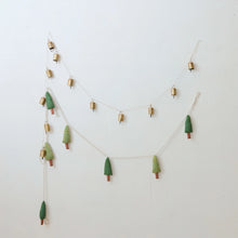 Metal Bell Garland with Jute Cord, Gold Finish