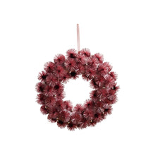 Round Plastic Tinsel Ball Wreath with Glitter & Silver Color Beads