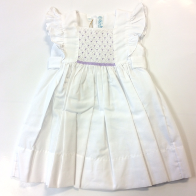 Feltman Brothers Lavender Smocked Flutter Sleeve Dress 17461