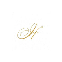 Caspari Initial White Pearl Cocktail Napkins Collection