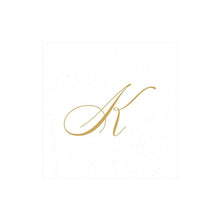 Caspari Initial White Pearl Cocktail Napkins Collection
