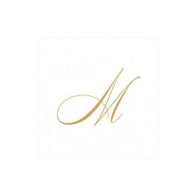 Caspari Initial White Pearl Cocktail Napkins Collection