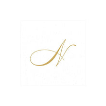 Caspari Initial White Pearl Cocktail Napkins Collection