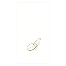 Caspari Initial White Pearl Guest Towel Collection