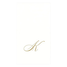 Caspari Initial White Pearl Guest Towel Collection