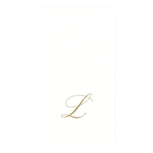 Caspari Initial White Pearl Guest Towel Collection