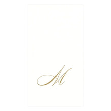 Caspari Initial White Pearl Guest Towel Collection