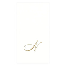 Caspari Initial White Pearl Guest Towel Collection