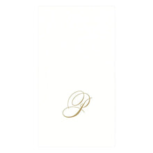 Caspari Initial White Pearl Guest Towel Collection