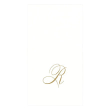 Caspari Initial White Pearl Guest Towel Collection