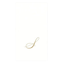 Caspari Initial White Pearl Guest Towel Collection