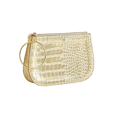 Croc-Embossed Big O Bracelet Bag