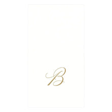 Caspari Initial White Pearl Guest Towel Collection