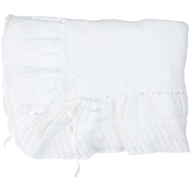 Feltman Brothers Pointelle Knit Ruffle Blanket 100